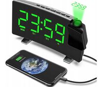 BUDZIK ZEGAR LED ELEKTRONICZNY Z PROJEKTOREM ALARM