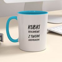 Firmowy kubek reklamowy - CLASSIC z kolorowym wnętrzem i uszkiem - 12 szt.