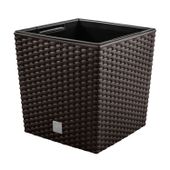 Doniczka RATO niska DRTS400L z wkładem | Umbra, Kształt Kwadratowy, Wymiary 40x40x41 cm, Kolor Umbra, Prosperplast