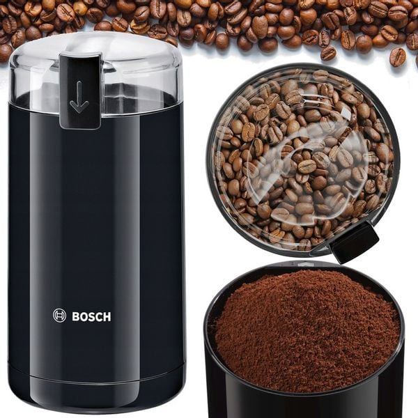 ELEKTRYCZNY MŁYNEK DO KAWY BOSCH TSM6A013B CZARNY 180W SUPER MOC 150 g/min! zdjęcie 1