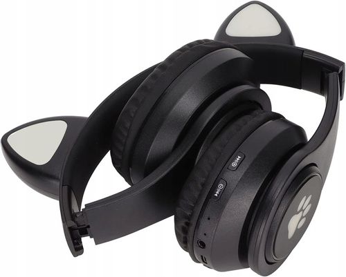 SŁUCHAWKI BEZPRZEWODOWE Z MIKROFONEM KOLOROWE KOCIE USZY LED DLA DZIECI na Arena.pl