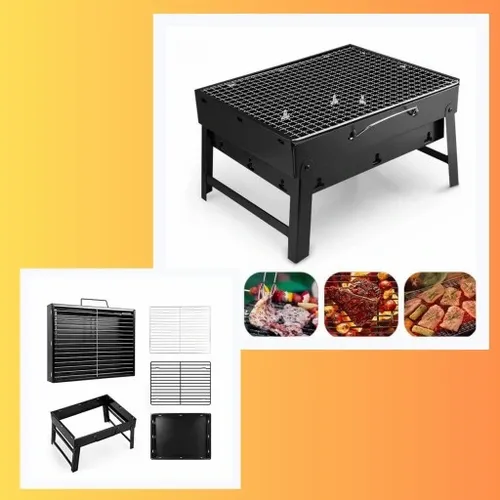 SKŁADANY PRZENOŚNY GRILL TURYSTYCZNY + LATARKA na Arena.pl