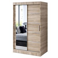 Szafa Przesuwna 120cm RALF Dąb Sonoma Garderoba 2 wnętrza