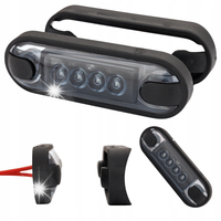 Lampa obrysowa czerwona płaska LED dymiona graphite dark 12/24V