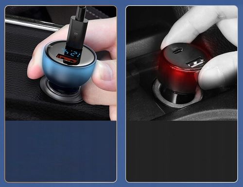 BASEUS MOCNA ŁADOWARKA SAMOCHODOWA ZASILACZ USB-A USB-C 65W Z KABELEM USB-C na Arena.pl