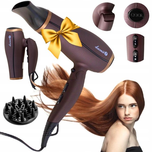 Suszarka do włosów z jonizacją z dyfuzorem składana turystyczna mocna 2200W zdjęcie 1