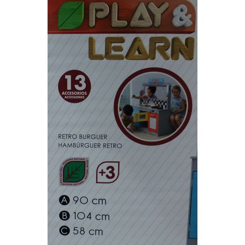 kuchnia zabawka Play & Learn Retro 90 x 104 x 58 cm na Arena.pl