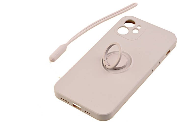 Etui Pastel Ring do Apple iPhone 12 szary zdjęcie 1