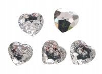 Guziki ozdobne kryształ serce 15x15 mm 2otw. 10szt