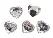 Guziki ozdobne kryształ serce 15x15 mm 2otw. 10szt