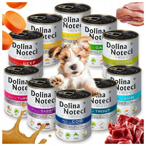 MOKRA KARMA DLA PSA DOLINA NOTECI PREMIUM PUSZKA PIES MIX SMAKÓW 10 X 800G na Arena.pl