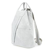 VERA PELLE plecak damski zamszowy trójkątny z suwakiem V010 j.szary