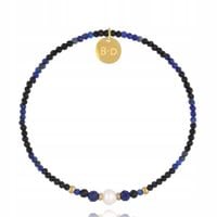 Bransoletka damska czarna By Dziubeka lapis lazuli 17cm