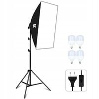 Puluz Lampa Studyjna Softbox Dyfuzor Statyw 4x Żarówka LED Do Zdjęć Studia