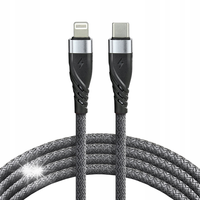 SZYBKI KABEL USB-C PD - Lightning 20W MOCNY PRZEWÓD W OPLOCIE 1M DO APPLE