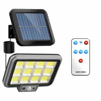 Ścienna Lampa Solarna Hs-8021 30W Pilot, Czujnik Ruchu I Zmierzchu