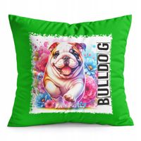 PODUSZKA ZIELONA PREZENT - PIES PSY PIESEK RASA BULLDOG