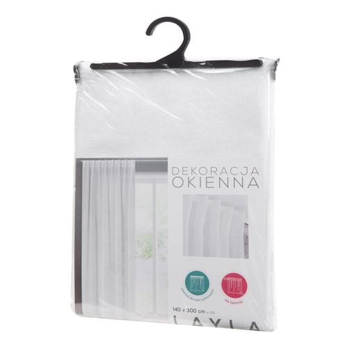 Firana z etaminy na taśmie flex LAYLA 140x300 biała na Arena.pl