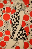 Plakat 53x81cm Czerwone Kropki