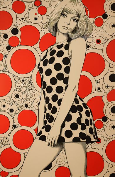 Plakat 53x81cm Czerwone Kropki zdjęcie 1