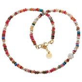 Naszyjnik - Mix kamieni i srebro złocone