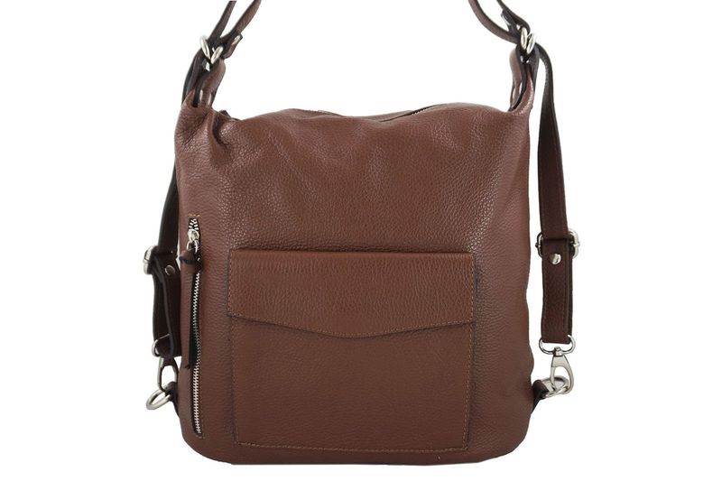 Torebka - plecak skórzany Barberini's - Brązowa zdjęcie 1