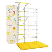 Drabinka gimnastyczna NEXT 3 DINO prowans | ścianka, siatka, materac