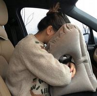 DUŻA PODUSZKA PODRÓŻNA DMUCHANA POMPOWANA DO AUTA SAMOLOTU Z OTWORAMI