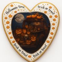 CIASTKO LUKROWANE GHOST CAR ROZ.L SERCE HALLOWEEN RĘCZNIE ROBIONE