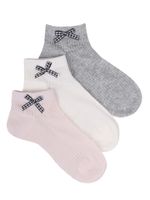 Skarpety stopki ażurowe z kokardką w kratkę 3PAK 35-38 YOCLUB