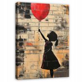 OBRAZ ABSTRAKCJA BANKSY DZIEWCZYNKA DO SALONU SYPIALNI NA PŁÓTNIE 60x40