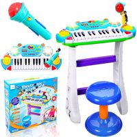 ORGANY KEYBOARD PIANINO DLA DZIECI Z TABORETEM 24 KLAWISZE MIKROFON NAGRYWA