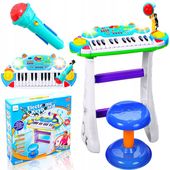 ORGANY KEYBOARD PIANINO DLA DZIECI Z TABORETEM 24 KLAWISZE MIKROFON NAGRYWA