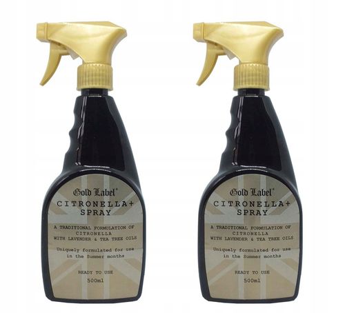 SPRAY ODSTRASZAJĄCY MUCHY KOMARY DLA KONI CITRONELLA GOLD LABEL 500ml HIT!! na Arena.pl