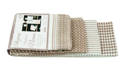 ściereczki kuchenne bawełniane zestaw 4 sztuki brązowy na Arena.pl