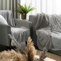 Koc narzuta TEDY 70x160 Eurofirany srebrny miękka bukla + ciepły polar