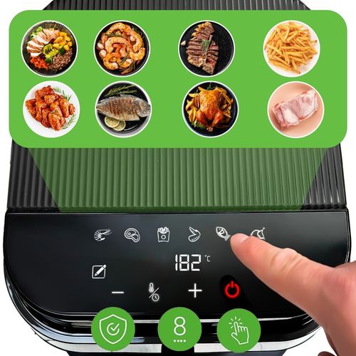 AIR FRYER FRYTKOWNICA BEZTŁUSZCZOWA 5,5L 8 PROGRAMÓW NUTRICHEF CZARNA na Arena.pl