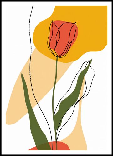 Plakat 70x100cm Przerysowany Tulipan na Arena.pl