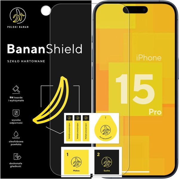 Szkło hartowane 9H BananShield do Apple iPhone 15 Pro zdjęcie 1