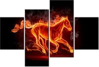 140CM 70 OBRAZ OGNISTY KOŃ ŚCIENNY