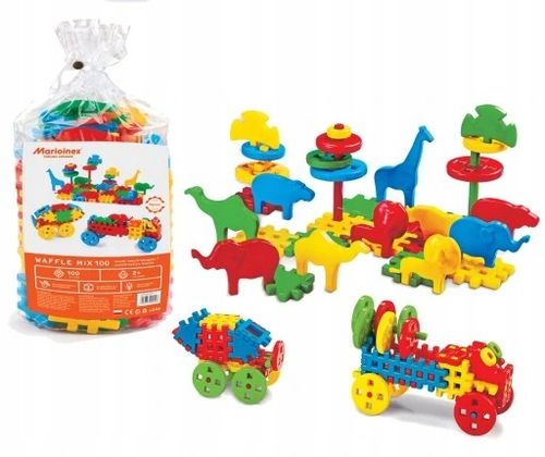 MARIOINEX Klocki Konstrukcyjne Wafle DUŻE Zabawki dla DZIECI Zestaw KLOCKÓW na Arena.pl