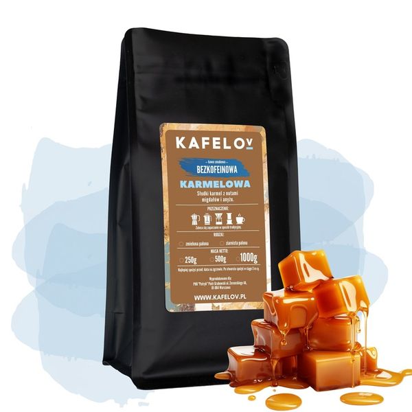 Kawa bezkofeinowa mielona 250 g KARMELOWA arabika zdjęcie 1