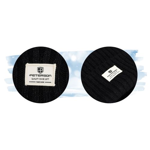 czarna czapka z pomponem do zimowych stylizacji - peterson na Arena.pl