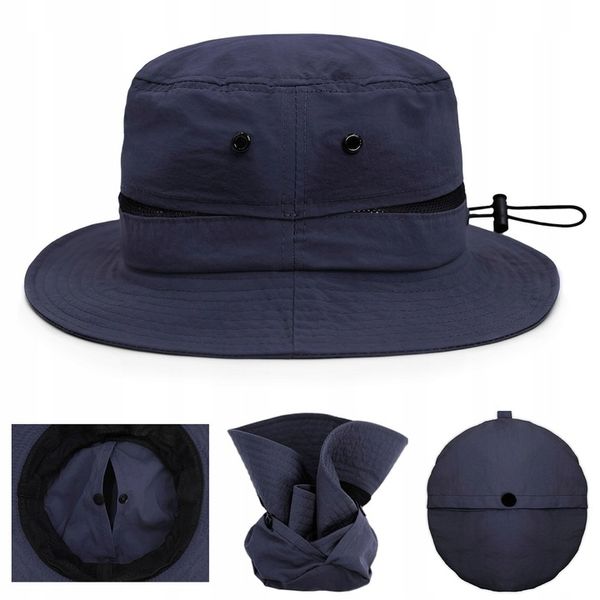 KAPELUSZ Wędkarski z SIATKĄ Wodoodporny Składany Rybacki GRANAT Pako Jeans zdjęcie 1