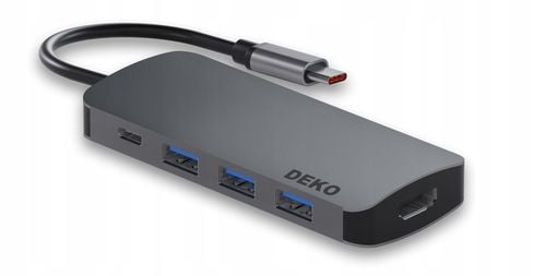 Hub USB C 5w1 Stacja Dokująca 100W HDMI 4K 60Hz 3xUSB DEKO Lite na Arena.pl