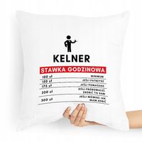 Poduszka Prezent Dla Kelnera Stawka Godzinowa Z Nadrukiem Ze Zdjęciem
