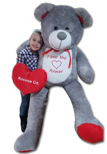 DUŻY MIŚ PLUSZOWY 200cm WIELKI PLUSZAK GIGANT SERCE GRATIS na Arena.pl