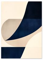 Plakat kompozycja niebieska beżowa 50x70 cm