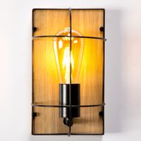 Kinkiet lampa ścienna NETUNO 92041174 druciana drewniana drewno czarna