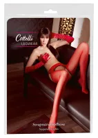 cottelli legwear rajstopy czerwone z imitacją pasa l/xl